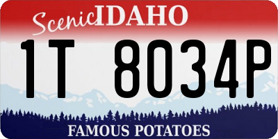 ID license plate 1T8034P