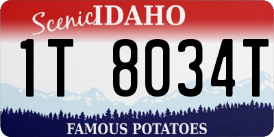 ID license plate 1T8034T