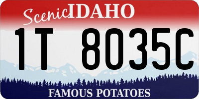 ID license plate 1T8035C