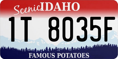 ID license plate 1T8035F
