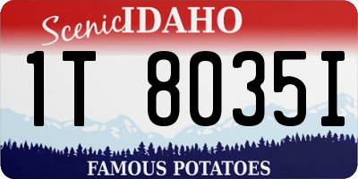 ID license plate 1T8035I
