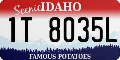 ID license plate 1T8035L