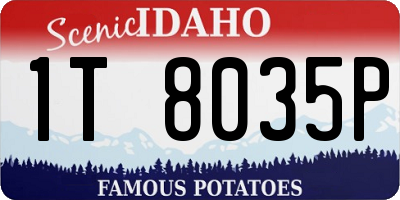 ID license plate 1T8035P
