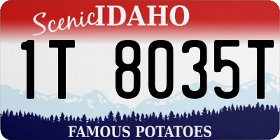 ID license plate 1T8035T