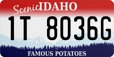 ID license plate 1T8036G