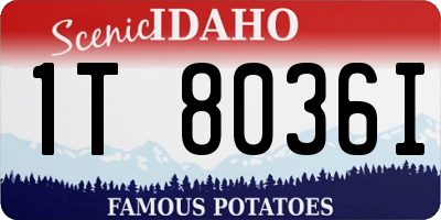 ID license plate 1T8036I