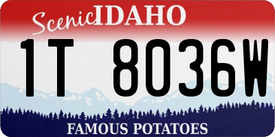 ID license plate 1T8036W