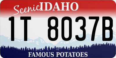 ID license plate 1T8037B