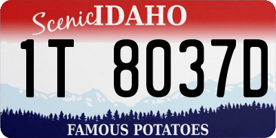 ID license plate 1T8037D