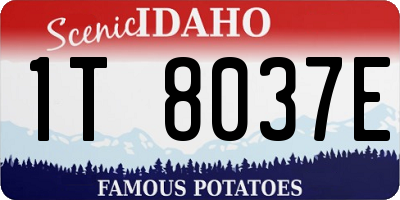 ID license plate 1T8037E