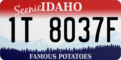 ID license plate 1T8037F
