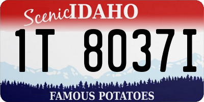 ID license plate 1T8037I