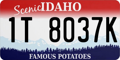 ID license plate 1T8037K