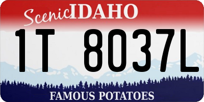 ID license plate 1T8037L