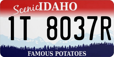 ID license plate 1T8037R