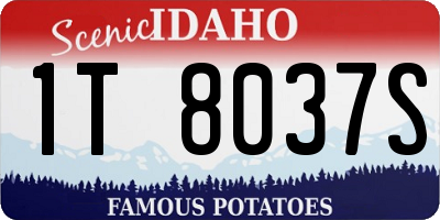 ID license plate 1T8037S