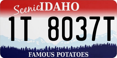 ID license plate 1T8037T