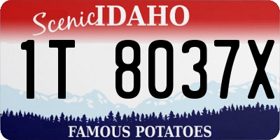 ID license plate 1T8037X