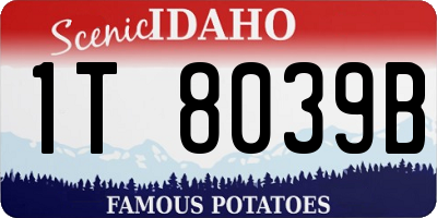 ID license plate 1T8039B