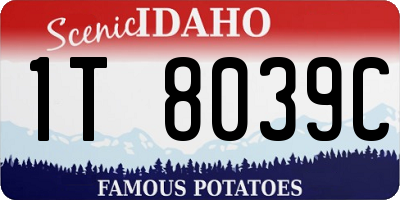 ID license plate 1T8039C