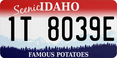 ID license plate 1T8039E