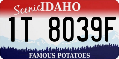 ID license plate 1T8039F