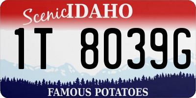 ID license plate 1T8039G