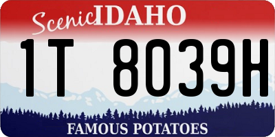 ID license plate 1T8039H