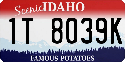 ID license plate 1T8039K