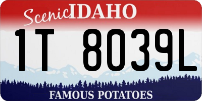 ID license plate 1T8039L