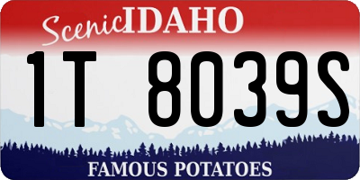 ID license plate 1T8039S