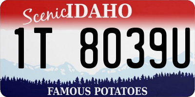 ID license plate 1T8039U