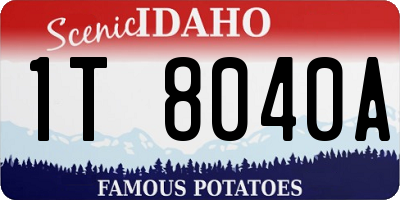 ID license plate 1T8040A