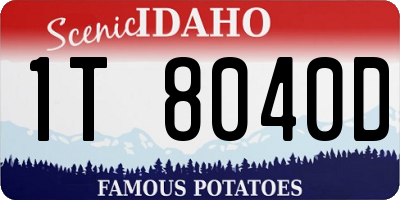 ID license plate 1T8040D