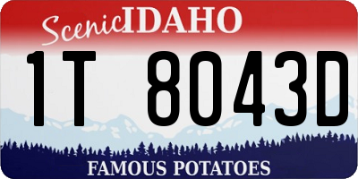 ID license plate 1T8043D