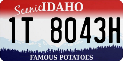 ID license plate 1T8043H