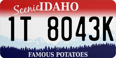 ID license plate 1T8043K