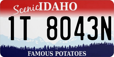 ID license plate 1T8043N