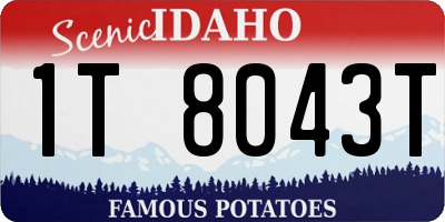 ID license plate 1T8043T