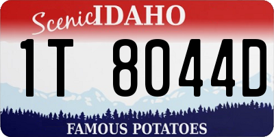 ID license plate 1T8044D