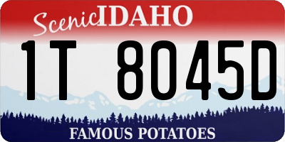 ID license plate 1T8045D
