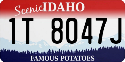 ID license plate 1T8047J