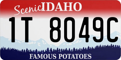 ID license plate 1T8049C