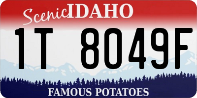 ID license plate 1T8049F