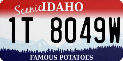 ID license plate 1T8049W