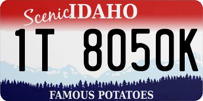 ID license plate 1T8050K