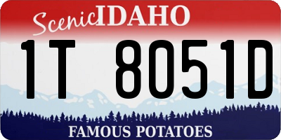 ID license plate 1T8051D