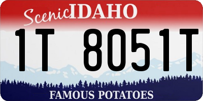 ID license plate 1T8051T