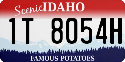 ID license plate 1T8054H