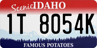 ID license plate 1T8054K
